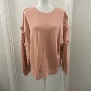 Time and Tru Ruffle Sleeve Sweatshirt